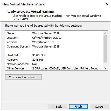 Windows Server 2019 Installation